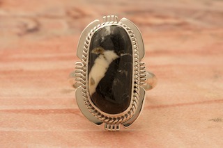 Genuine White Buffalo Turquoise Sterling Silver Navajo Ring